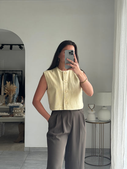 Gilet en denim à boutons