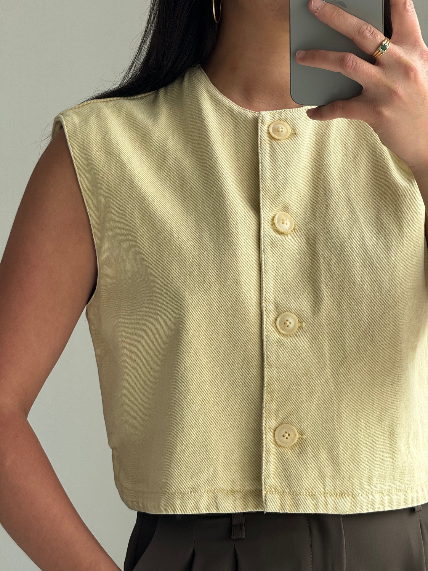 Gilet en denim à boutons