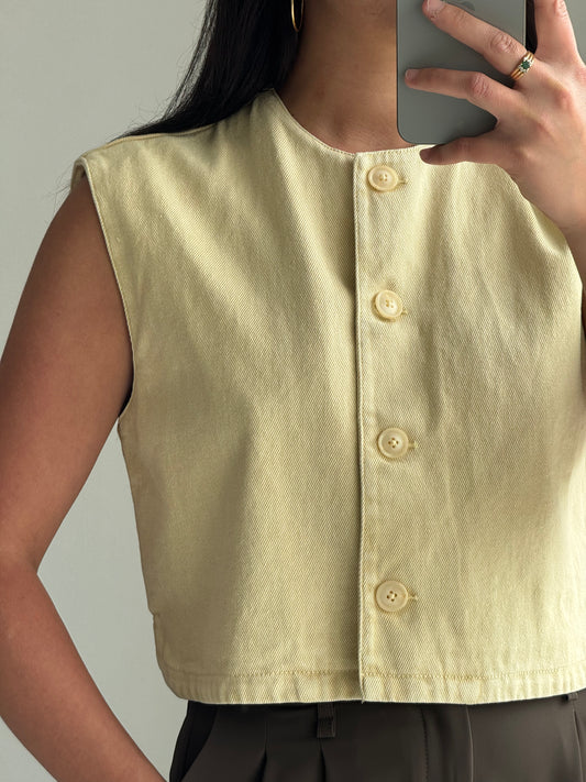 Gilet en denim à boutons